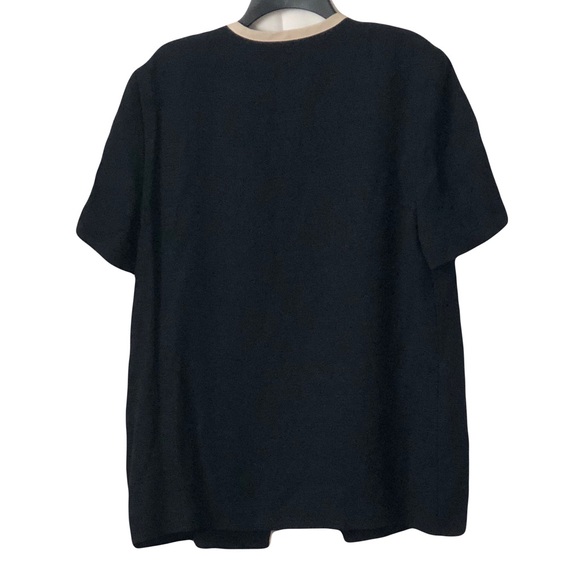 Liz Baker Women’s Black, Tan, Leopard Print and White Jacket Top Size 14 - Picture 2 of 10